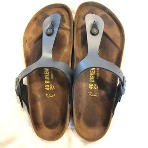 Gunmetal Birkenstock Gizeh Birko-Flor size 40